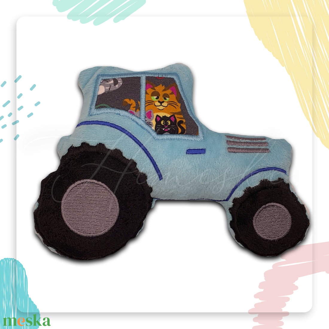 Hímeske traktor plüssfigura - játék & sport - plüssállat & játékfigura - plüss autó & motor - Meska.hu