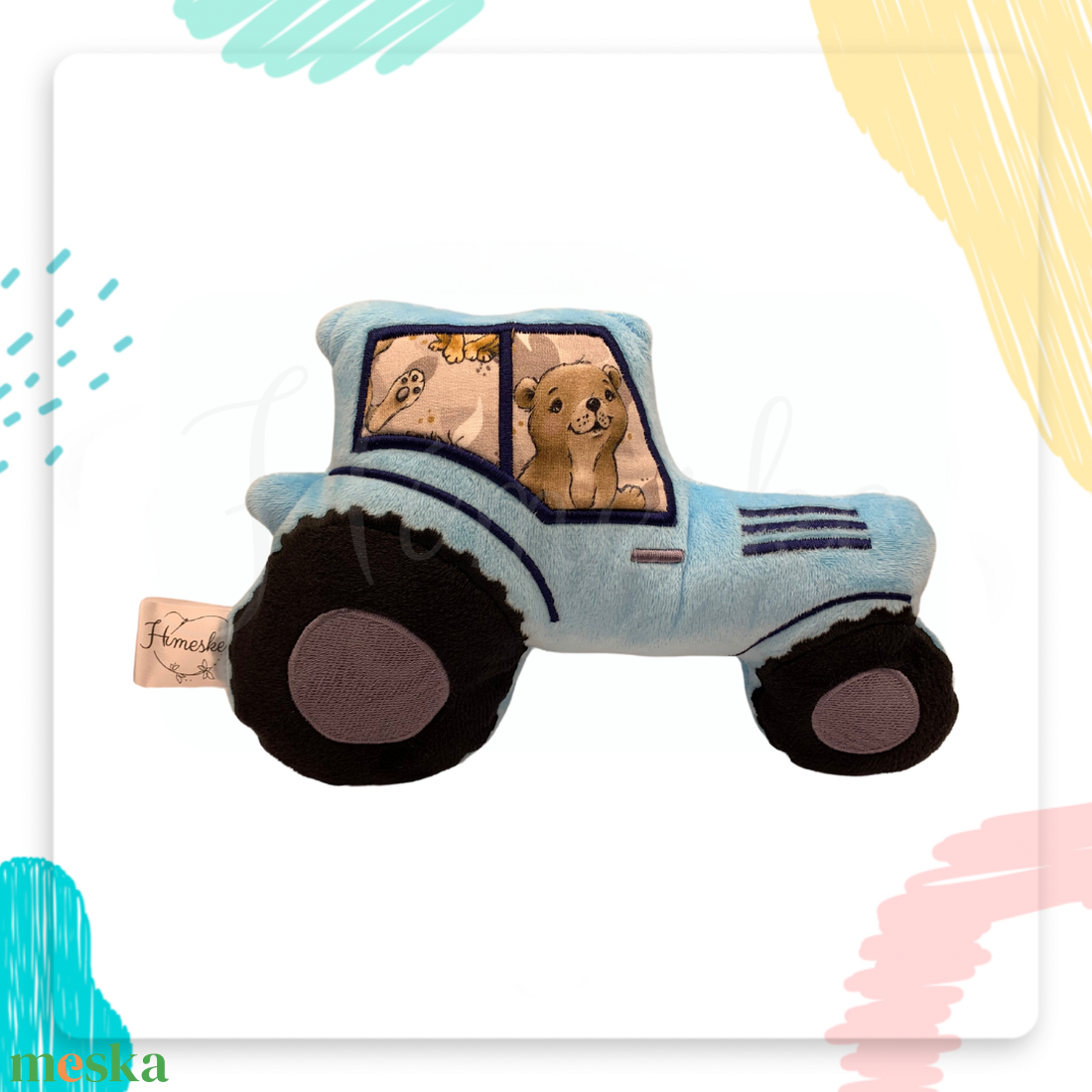 Hímeske traktor plüssfigura - játék & sport - plüssállat & játékfigura - plüss autó & motor - Meska.hu