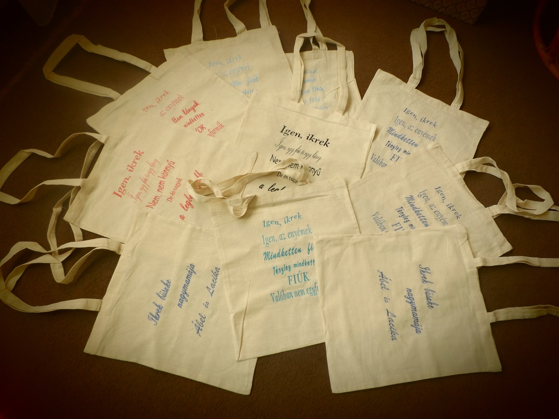 Egyedi szöveggel hímzett vászontáska -  - Meska.hu