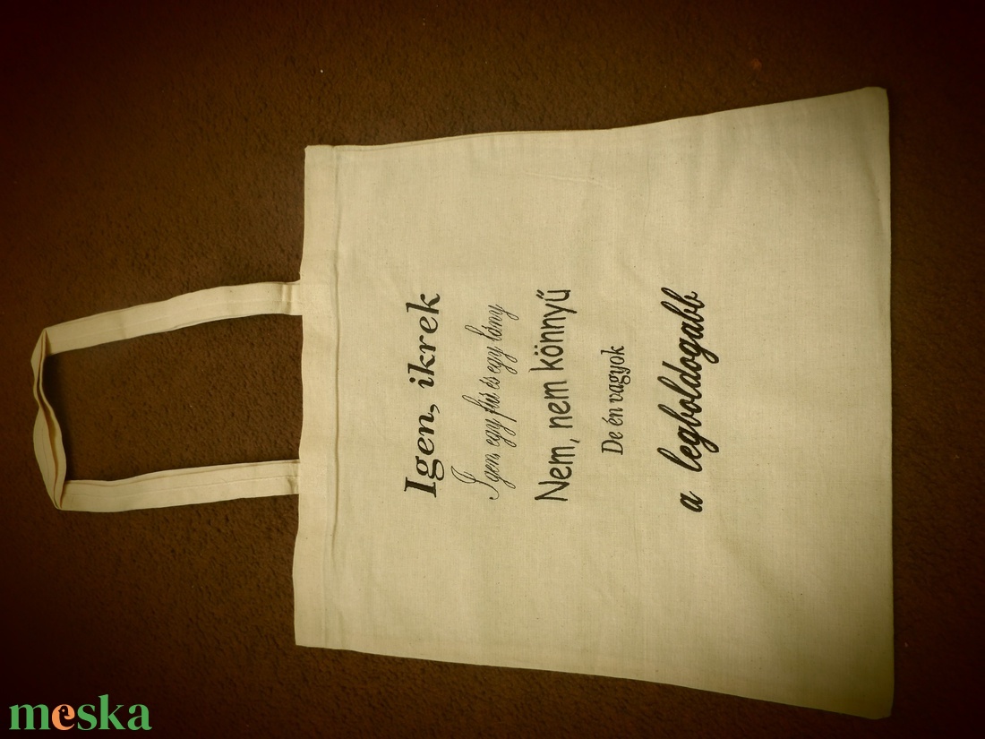Egyedi szöveggel hímzett vászontáska -  - Meska.hu