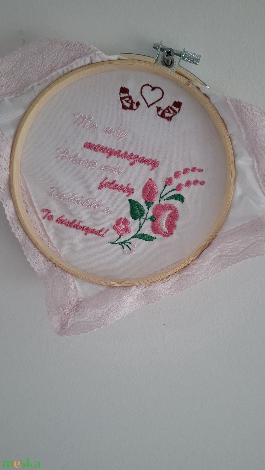 Hímzett szülőköszöntő kerettel együtt  - esküvő - emlék & ajándék - szülőköszöntő ajándék - Meska.hu