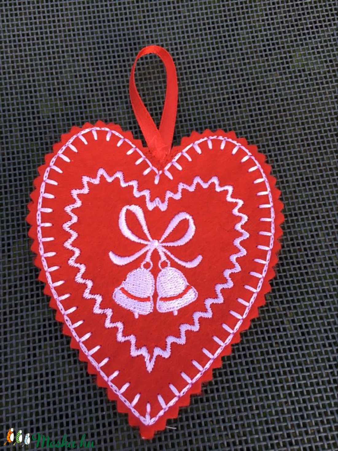 Hímett karácsonyi díszek 5 db-os szettben - karácsony - karácsonyi lakásdekoráció - karácsonyfadíszek - Meska.hu