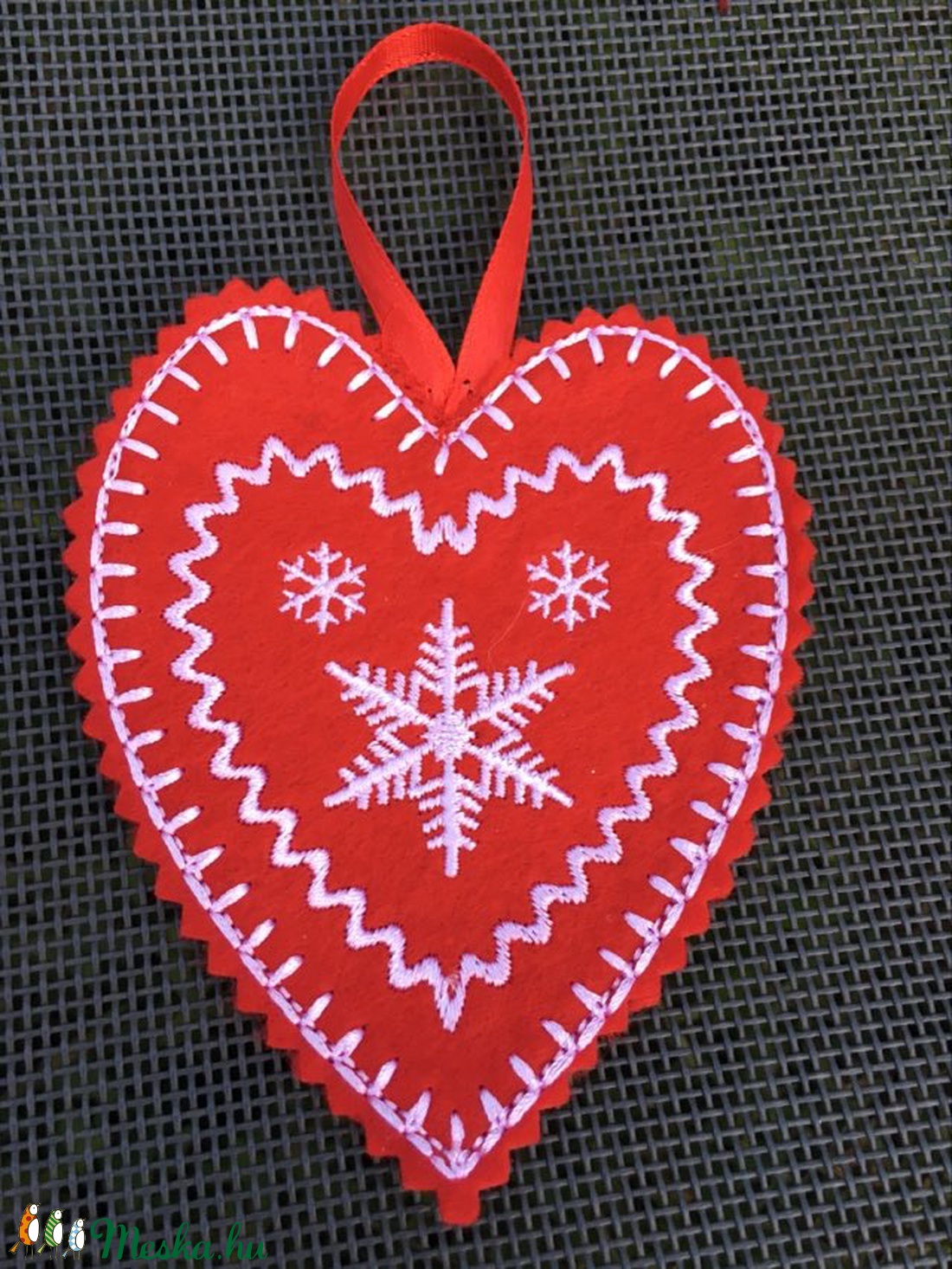 Hímett karácsonyi díszek 5 db-os szettben - karácsony - karácsonyi lakásdekoráció - karácsonyfadíszek - Meska.hu