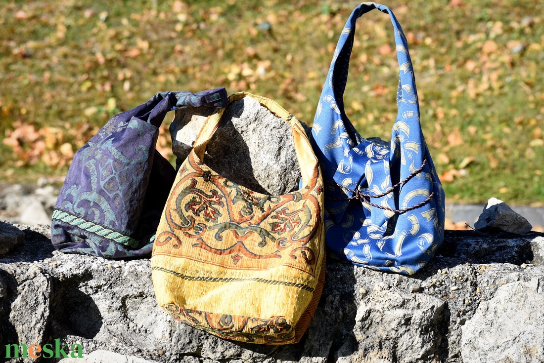 Kék masni mintás shopper - táska & tok - bevásárlás & shopper táska - shopper, textiltáska, szatyor - Meska.hu