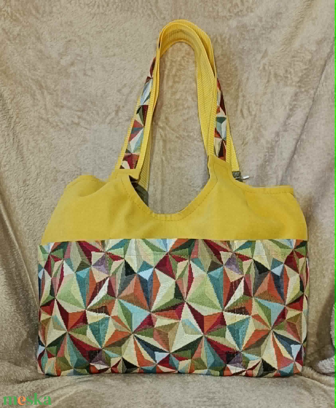 Nagyméretű válltáska akár jógához - táska & tok - bevásárlás & shopper táska - shopper, textiltáska, szatyor - Meska.hu