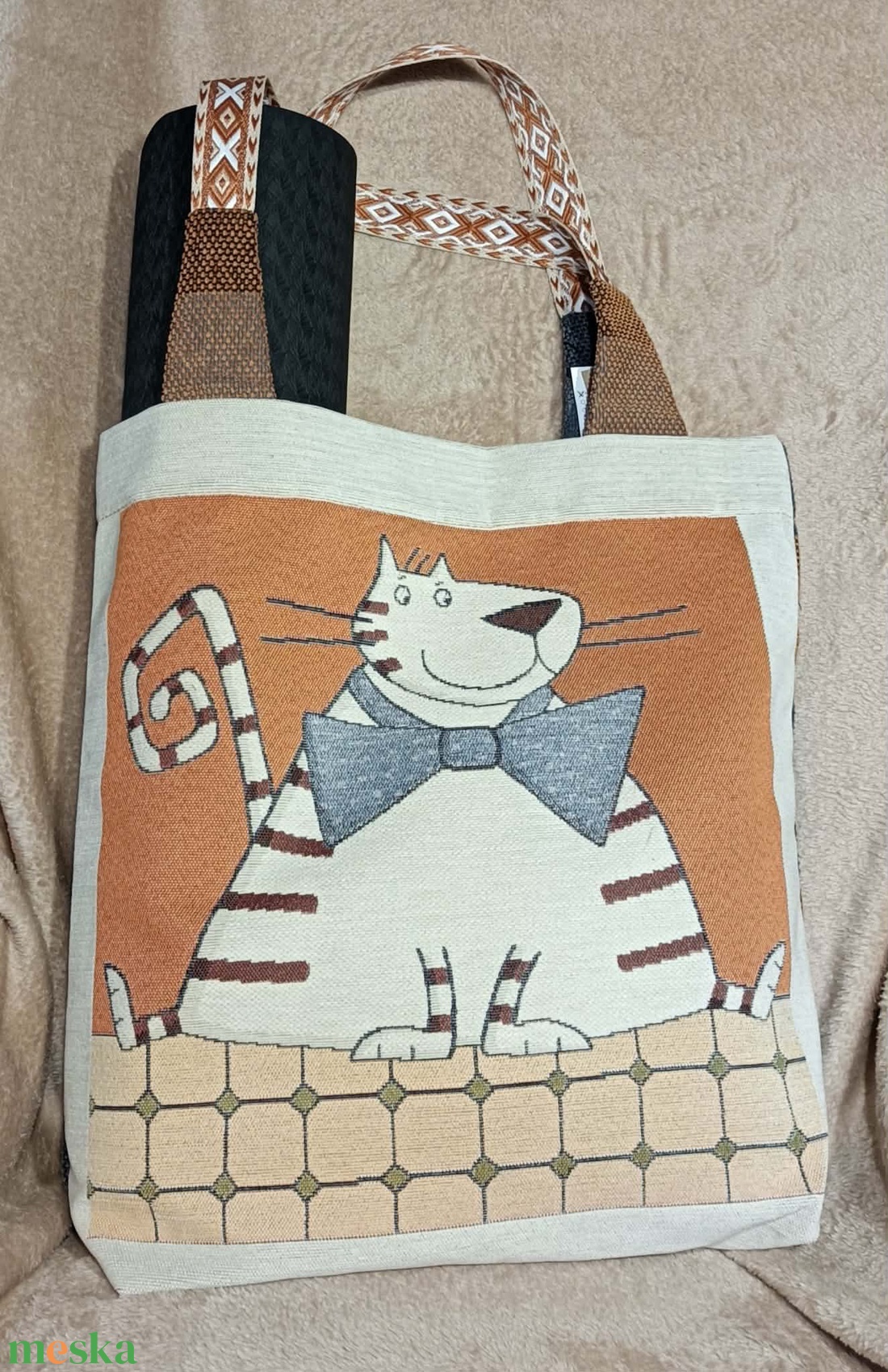 Crazy Cat Jóga táska - táska & tok - bevásárlás & shopper táska - shopper, textiltáska, szatyor - Meska.hu