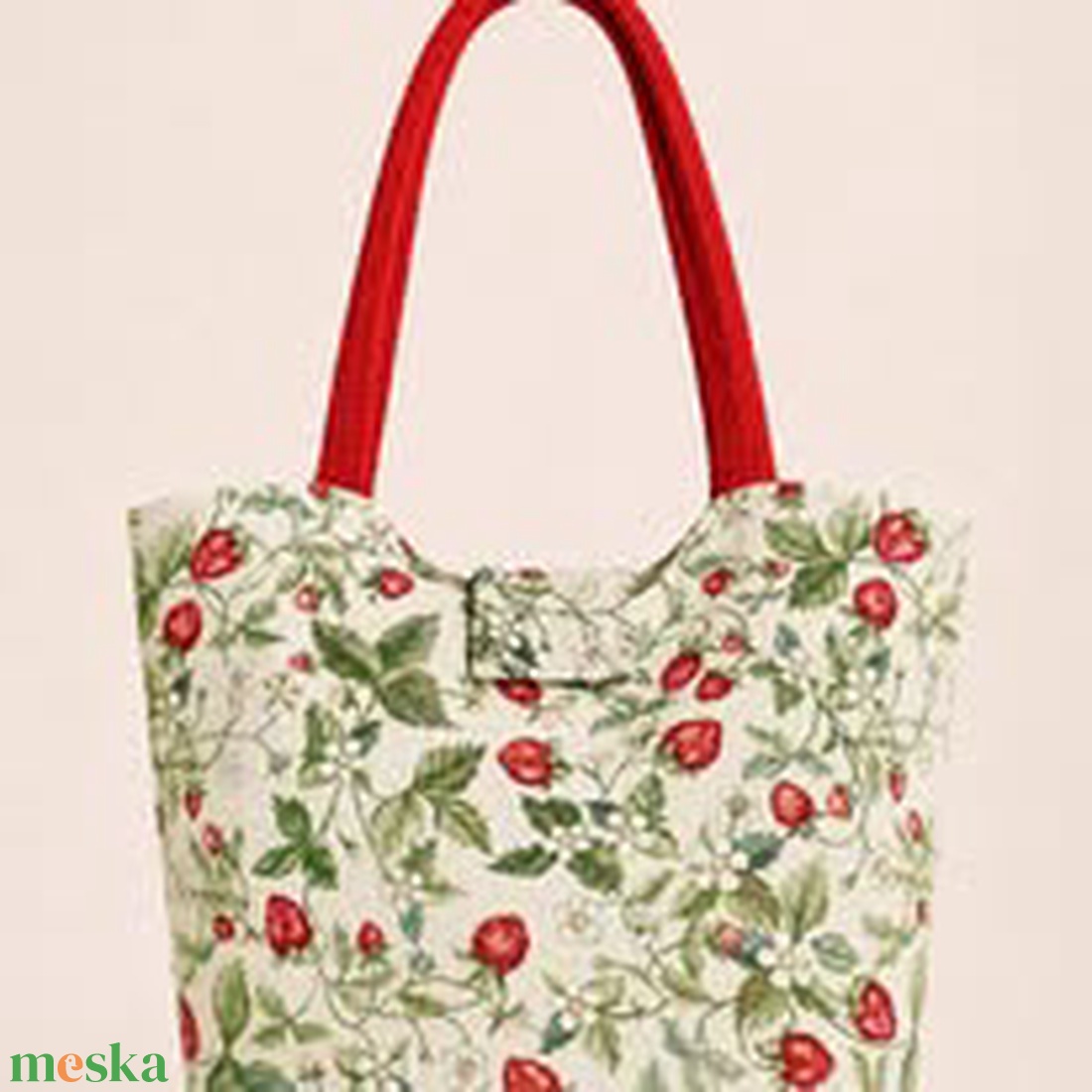 Eper mintás nagyméretű táska - táska & tok - bevásárlás & shopper táska - shopper, textiltáska, szatyor - Meska.hu