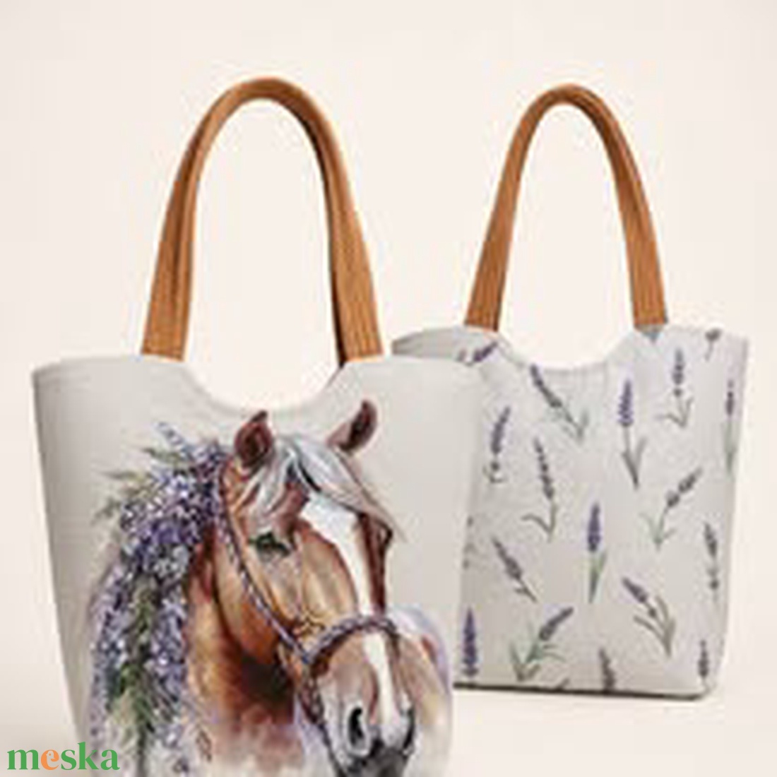 Levendulás ló elegáns válltáska - táska & tok - bevásárlás & shopper táska - shopper, textiltáska, szatyor - Meska.hu