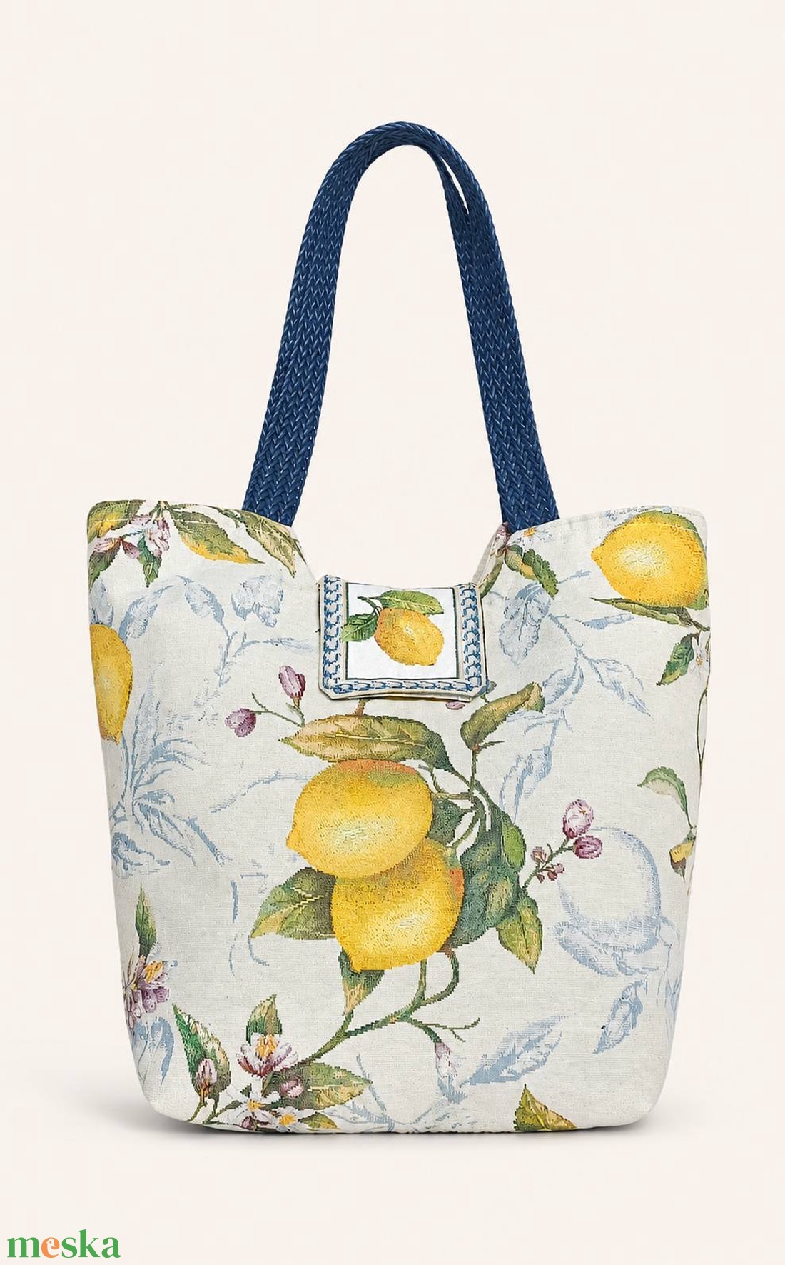 Citrom mintás nagyméretű táska - táska & tok - bevásárlás & shopper táska - shopper, textiltáska, szatyor - Meska.hu
