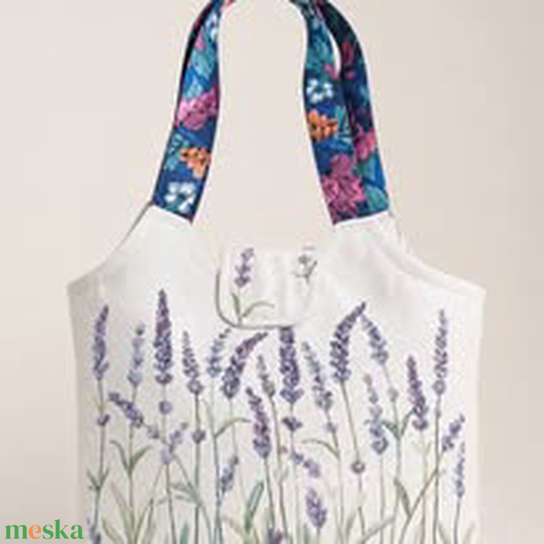 Levendula mintás válltáska - táska & tok - bevásárlás & shopper táska - shopper, textiltáska, szatyor - Meska.hu
