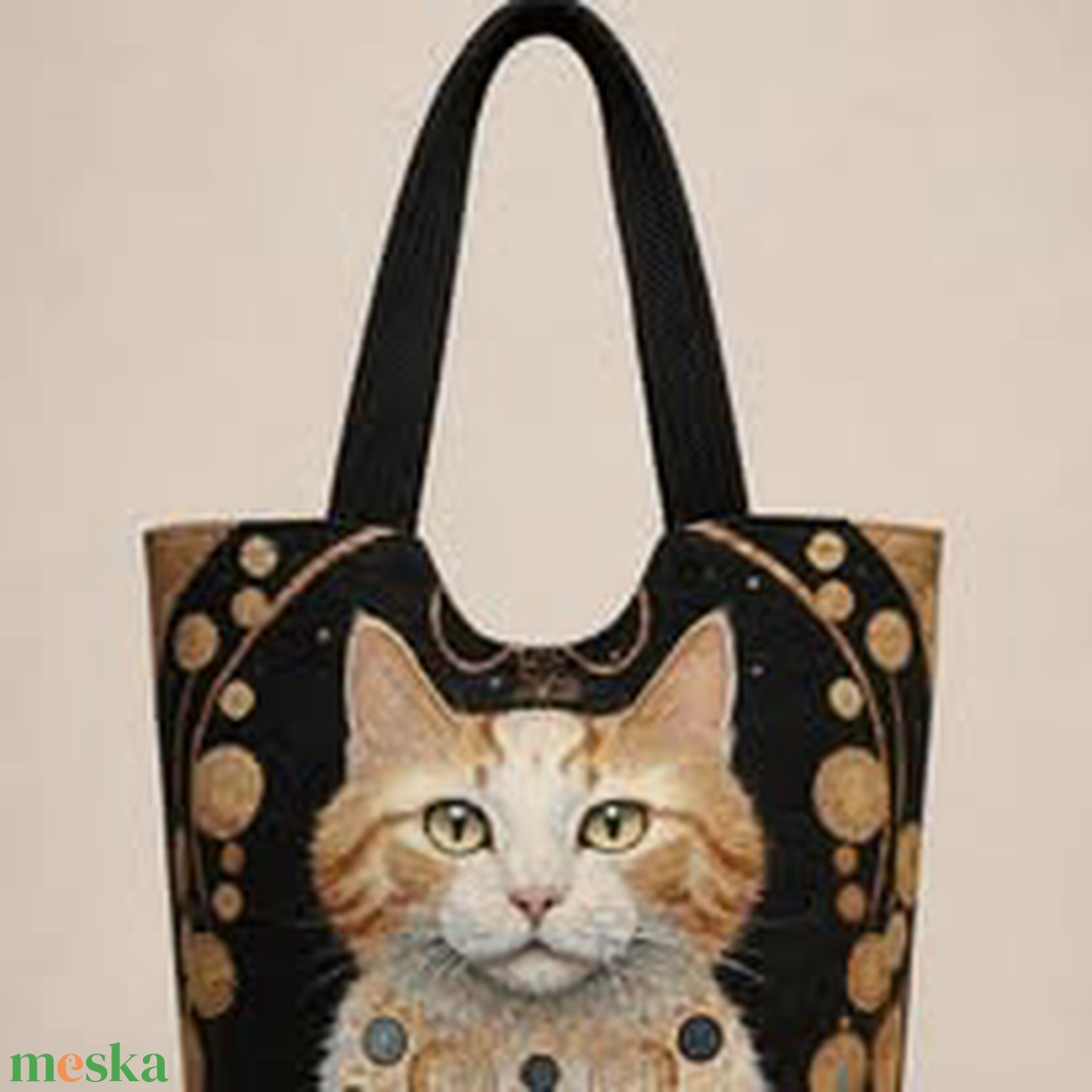 Klimt ihlette macskatáska II.  - táska & tok - bevásárlás & shopper táska - shopper, textiltáska, szatyor - Meska.hu