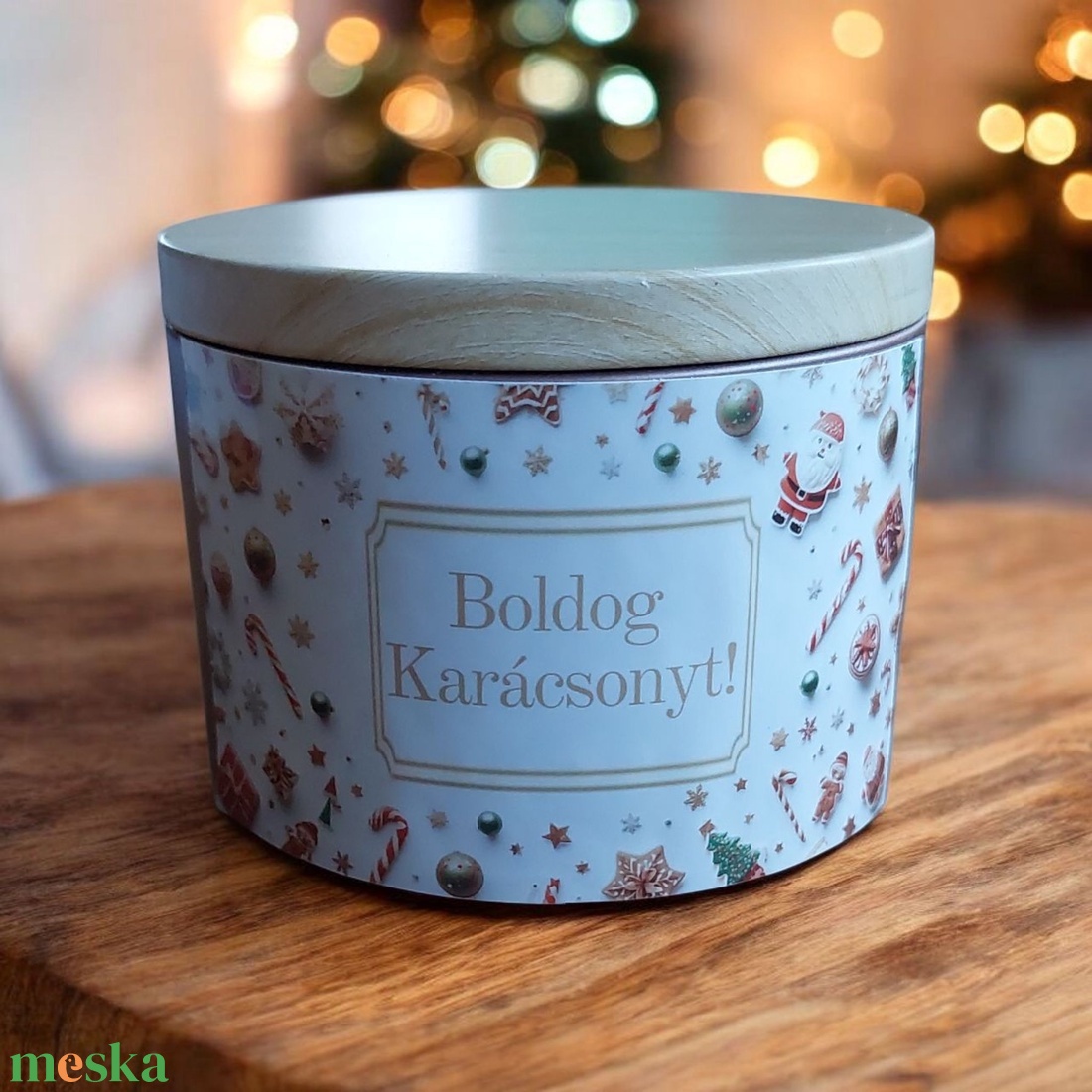 Kézműves karácsonyi illatgyertya egyedi felirattal - karácsony - karácsonyi lakásdekoráció - karácsonyi illatgyertya, mécses - Meska.hu