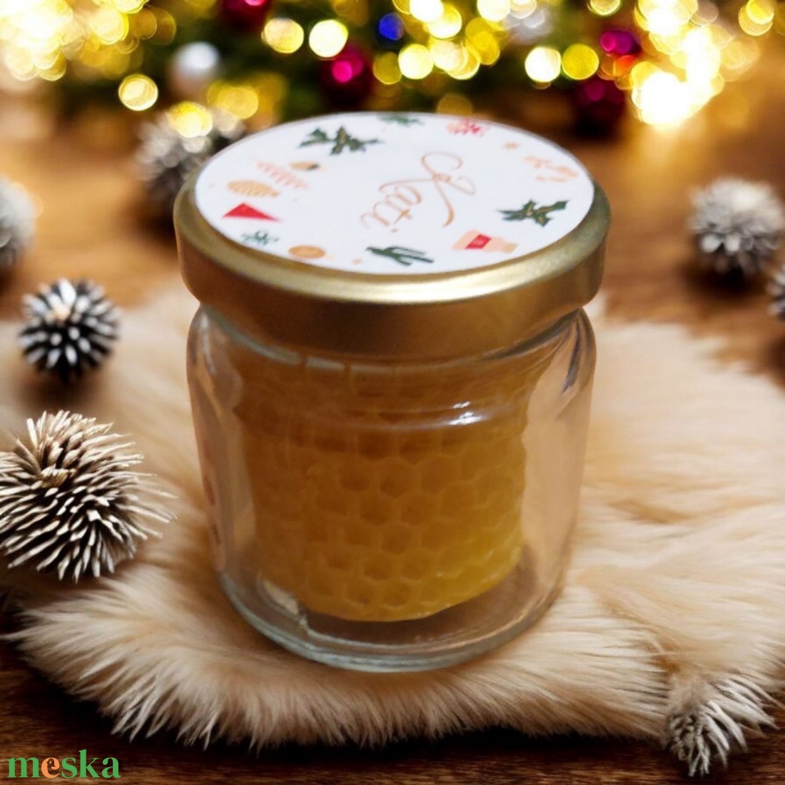Méhviasz Gyertya karácsonyi illatgyertya köszönetajándék - esküvő - emlék & ajándék - köszönőajándék - Meska.hu