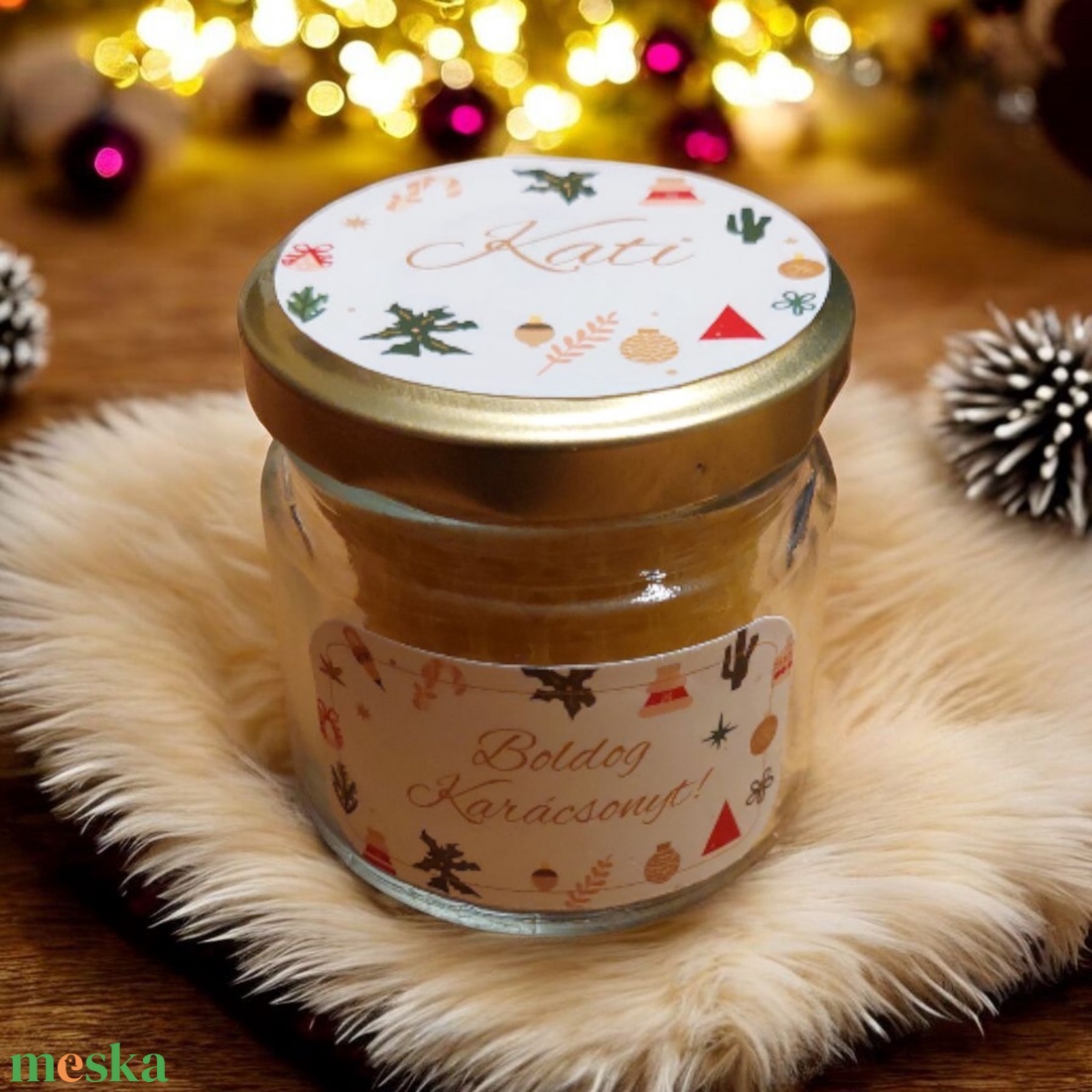 Méhviasz Gyertya karácsonyi illatgyertya köszönetajándék - esküvő - emlék & ajándék - köszönőajándék - Meska.hu