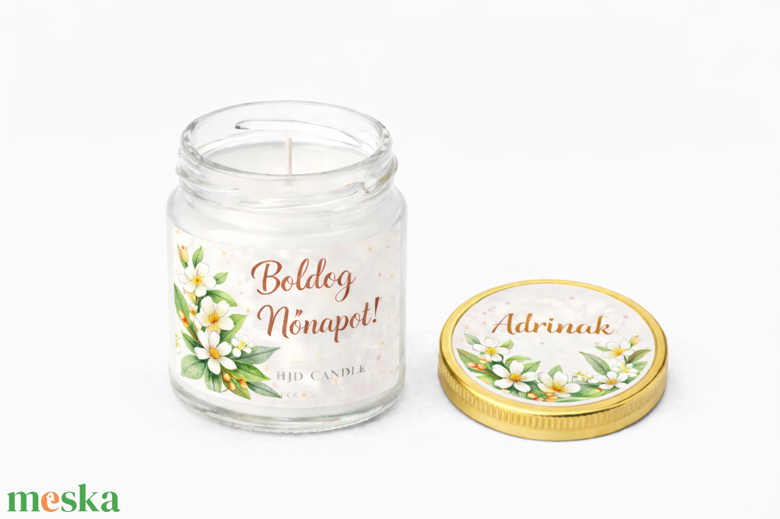 Napfényvirág � narancsvirág Nőnapi ajándék illatgyertya - otthon & életmód - gyertya, illat, aroma - gyertya - Meska.hu