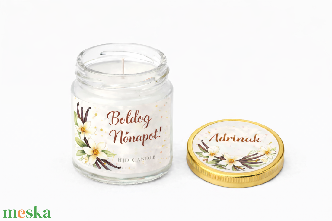 Aranymelegség� Bourbon vanília Nőnapi ajándék illatgyertya - otthon & életmód - gyertya, illat, aroma - gyertya - Meska.hu