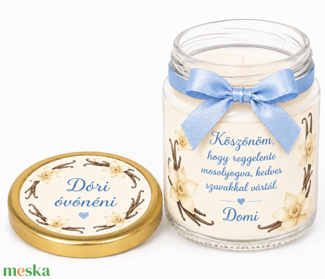 Édes Köszönet � Névre szóló vanília illatú szójagyertya pedagógusoknak - esküvő - emlék & ajándék - köszönőajándék - Meska.hu