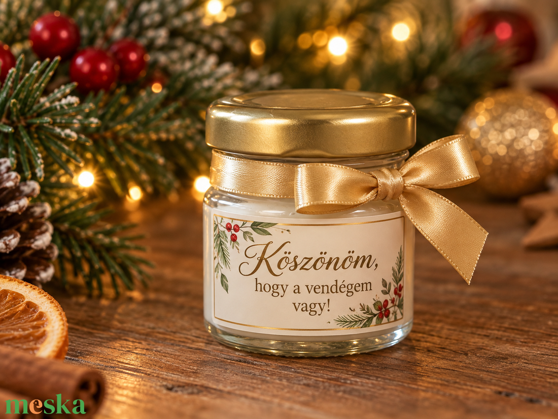 Szójaviasz Gyertya karácsonyi illatgyertya köszönetajándék vendégnek - esküvő - emlék & ajándék - köszönőajándék - Meska.hu