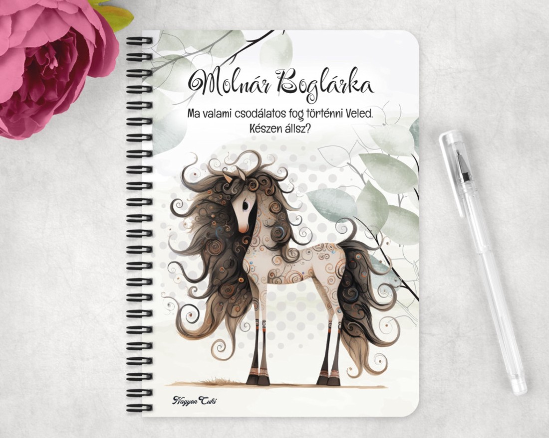 Személyre szabható - Bájos furi lovas mintás A6-os füzet - otthon & életmód - papír, írószer - jegyzetfüzet & napló - Meska.hu