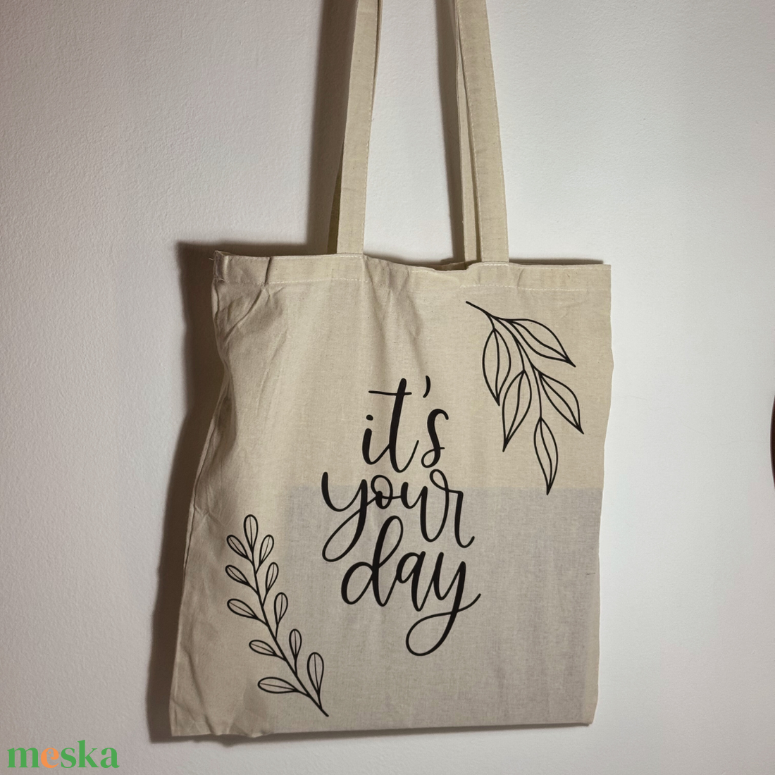 Vászontáska natúr szín - it's your day - táska & tok - bevásárlás & shopper táska - shopper, textiltáska, szatyor - Meska.hu Vászontáska natúr szín - it's your day - táska & tok - bevásárlás & shopper táska - shopper, textiltáska, szatyor - Meska.hu