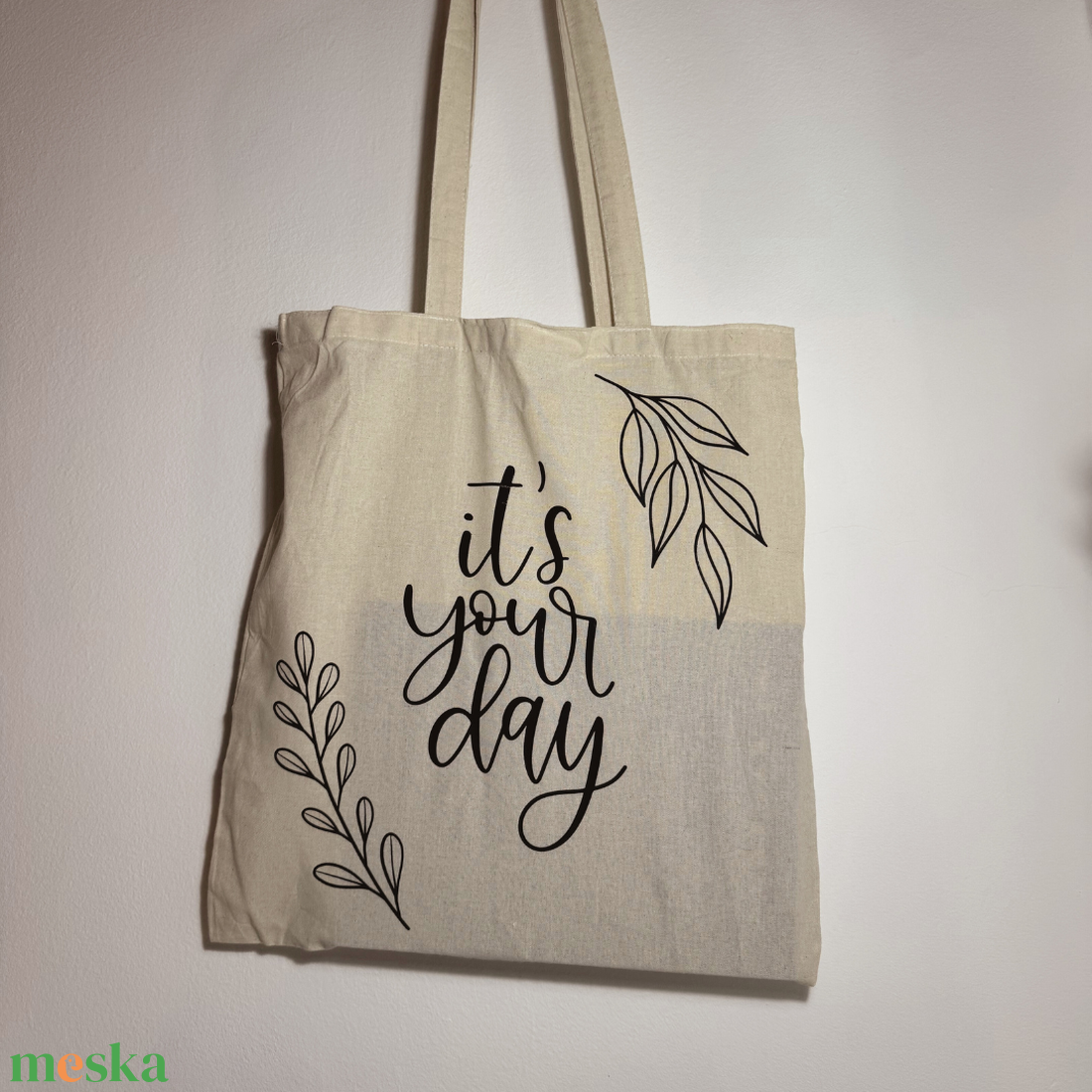 Vászontáska natúr szín - it's your day - táska & tok - bevásárlás & shopper táska - shopper, textiltáska, szatyor - Meska.hu Vászontáska natúr szín - it's your day - táska & tok - bevásárlás & shopper táska - shopper, textiltáska, szatyor - Meska.hu
