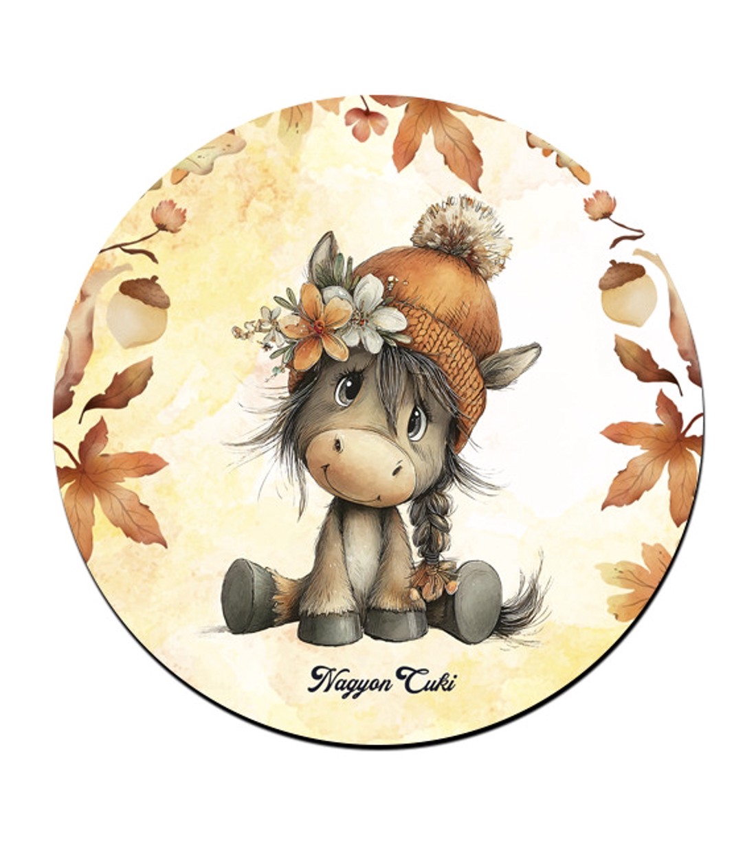 Cuki őszi póni csüccs mintás pohár alátét -  - Meska.hu