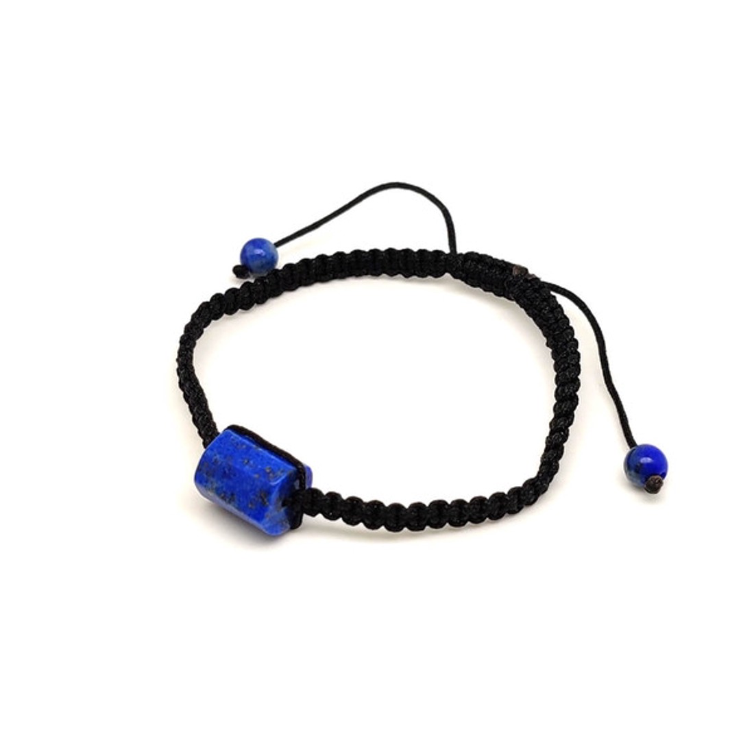 Lapis lazuli csomózott állítható karkötő 9x14mm - ékszer - karkötő - ásványkarkötő - Meska.hu