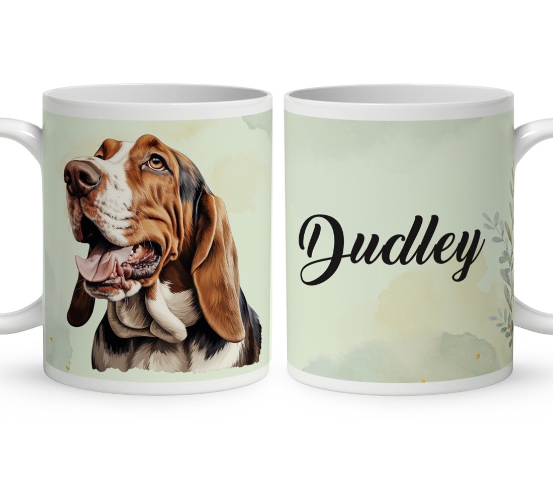 Névvel kérhető - Basset Hound portré mintás bögre - otthon & életmód - konyhafelszerelés, tálalás - tálalás - bögre & csésze - Meska.hu