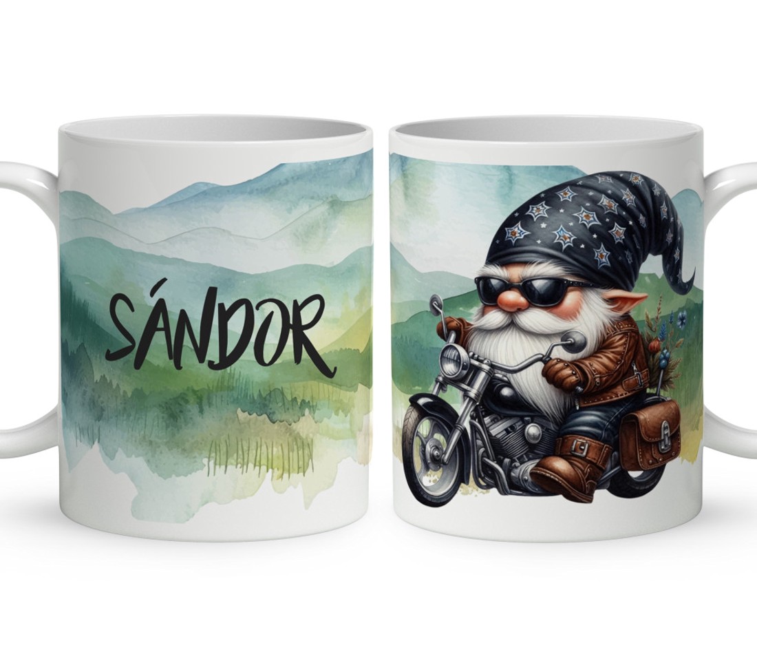 Névvel kérhető - Nem vén - Motoros manó mintás bögre - otthon & életmód - konyhafelszerelés, tálalás - tálalás - bögre & csésze - Meska.hu