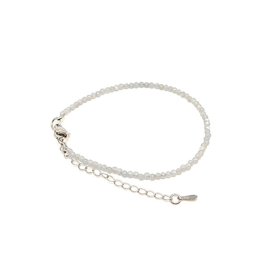 Fazettált angelit golyós ásvány karkötő állítható kapoccsal 2�2,5mm - ékszer - karkötő - ásványkarkötő - Meska.hu