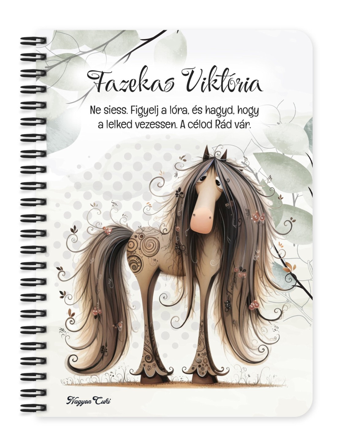 Személyre szabható - Furi, de cuki lovas mintás A5-ös füzet - otthon & életmód - papír, írószer - jegyzetfüzet & napló - Meska.hu