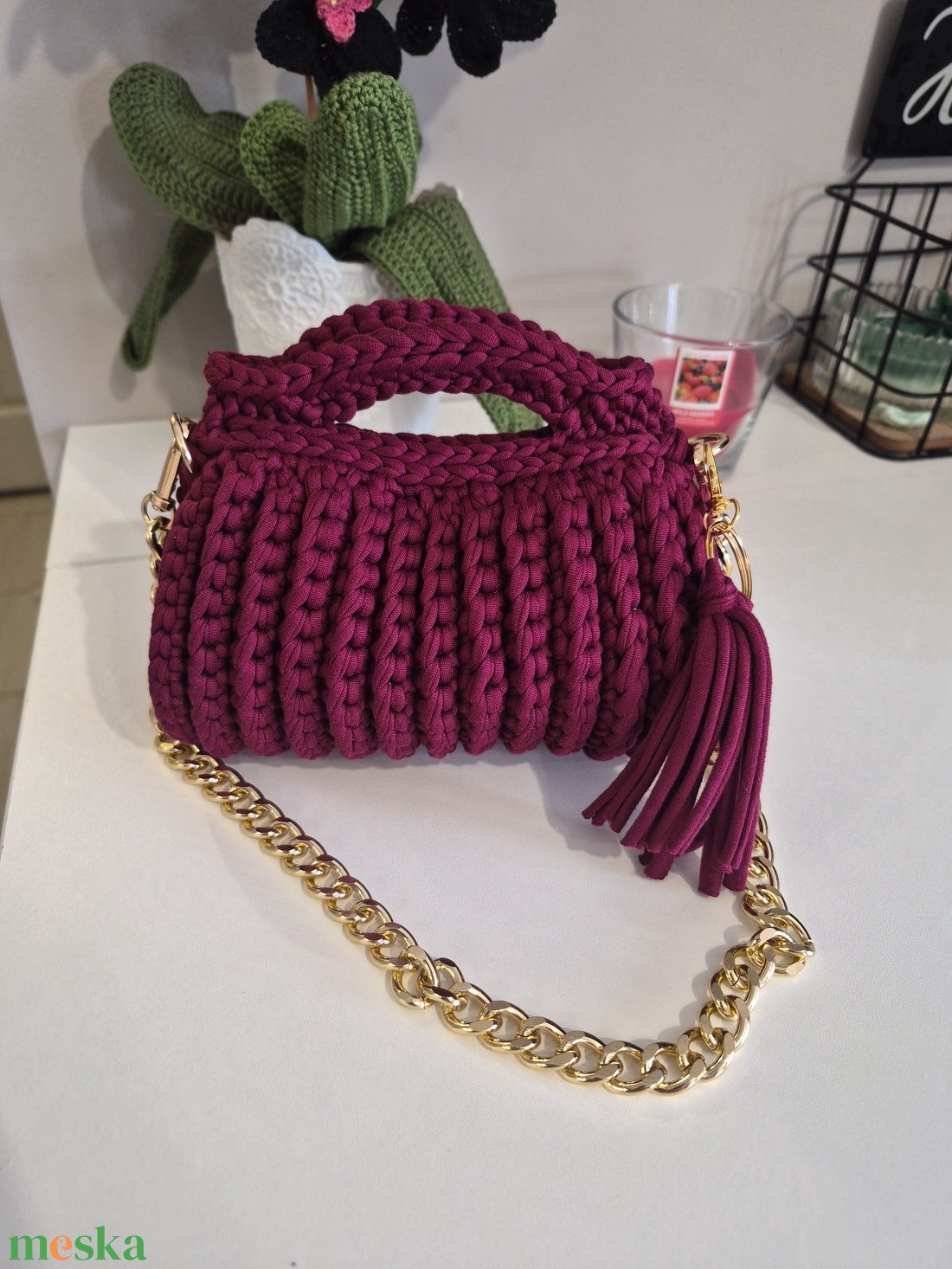 Bordó mini táska - táska & tok - kézitáska & válltáska - alkalmi táska - Meska.hu