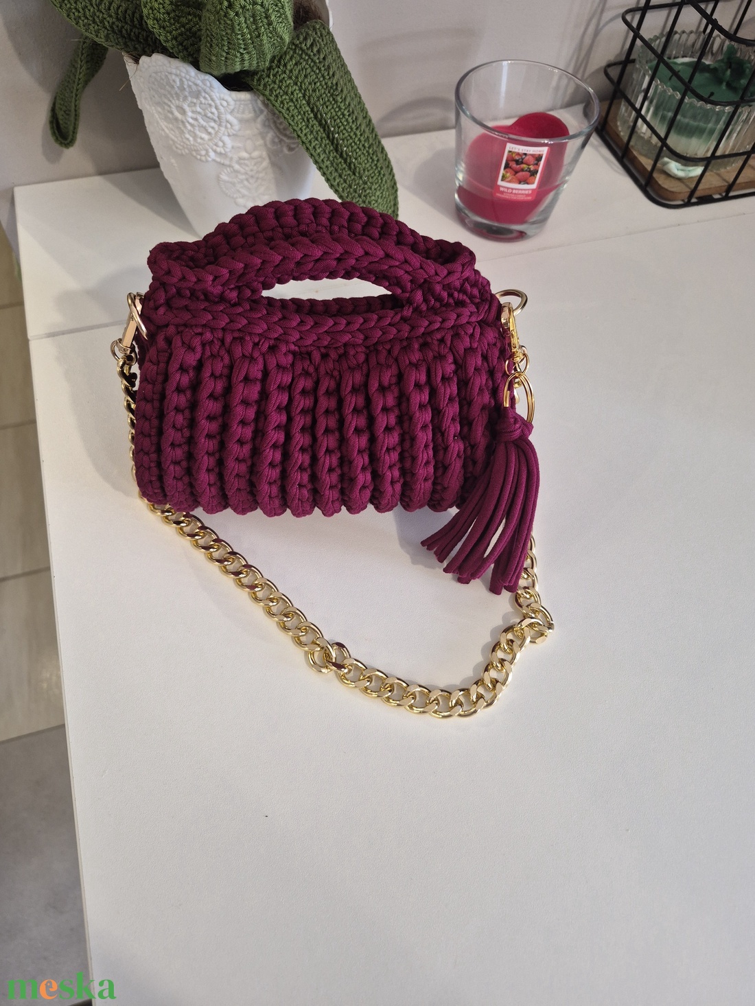 Bordó mini táska - táska & tok - kézitáska & válltáska - alkalmi táska - Meska.hu