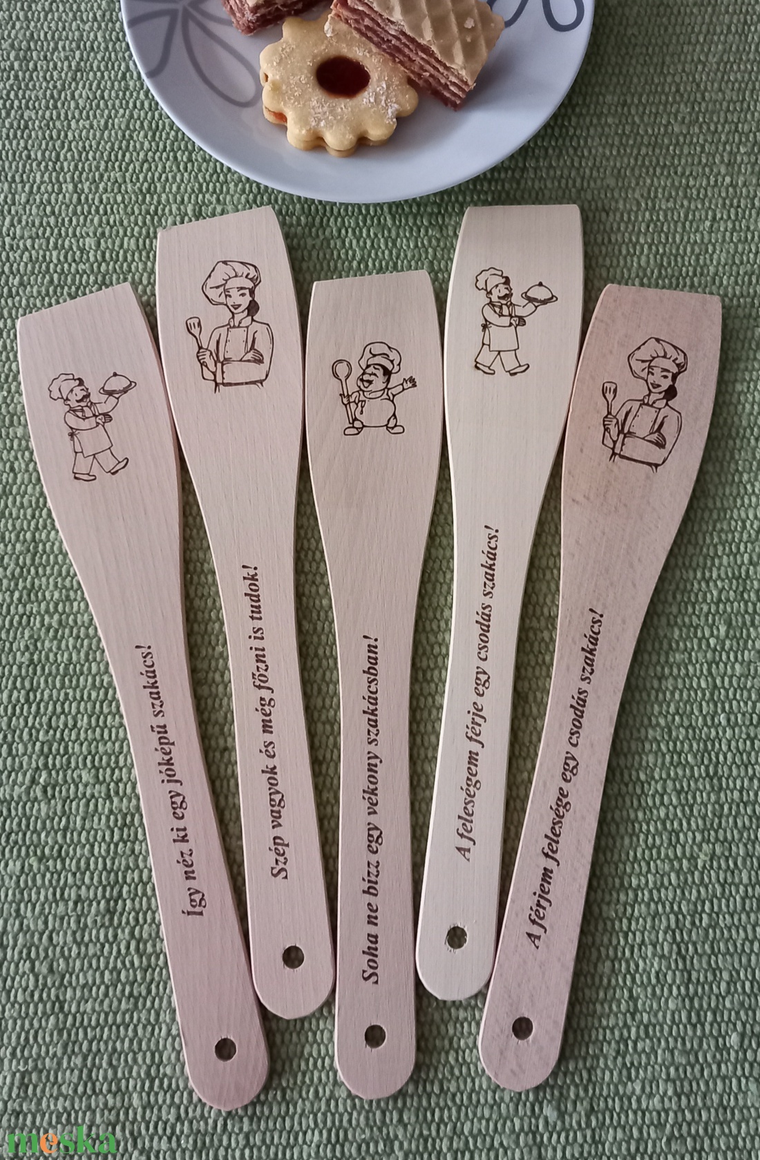 Gravírozott fakanál - otthon & életmód - konyhafelszerelés, tálalás - sütés, főzés - fakanál & fakanáltartó - Meska.hu