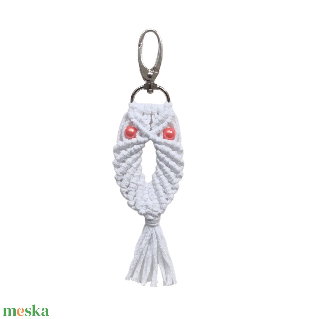 MAKRAMÉ-BAGOLY-KULCSTARTÓ - táska & tok - kulcstartó & táskadísz - kulcstartó - Meska.hu