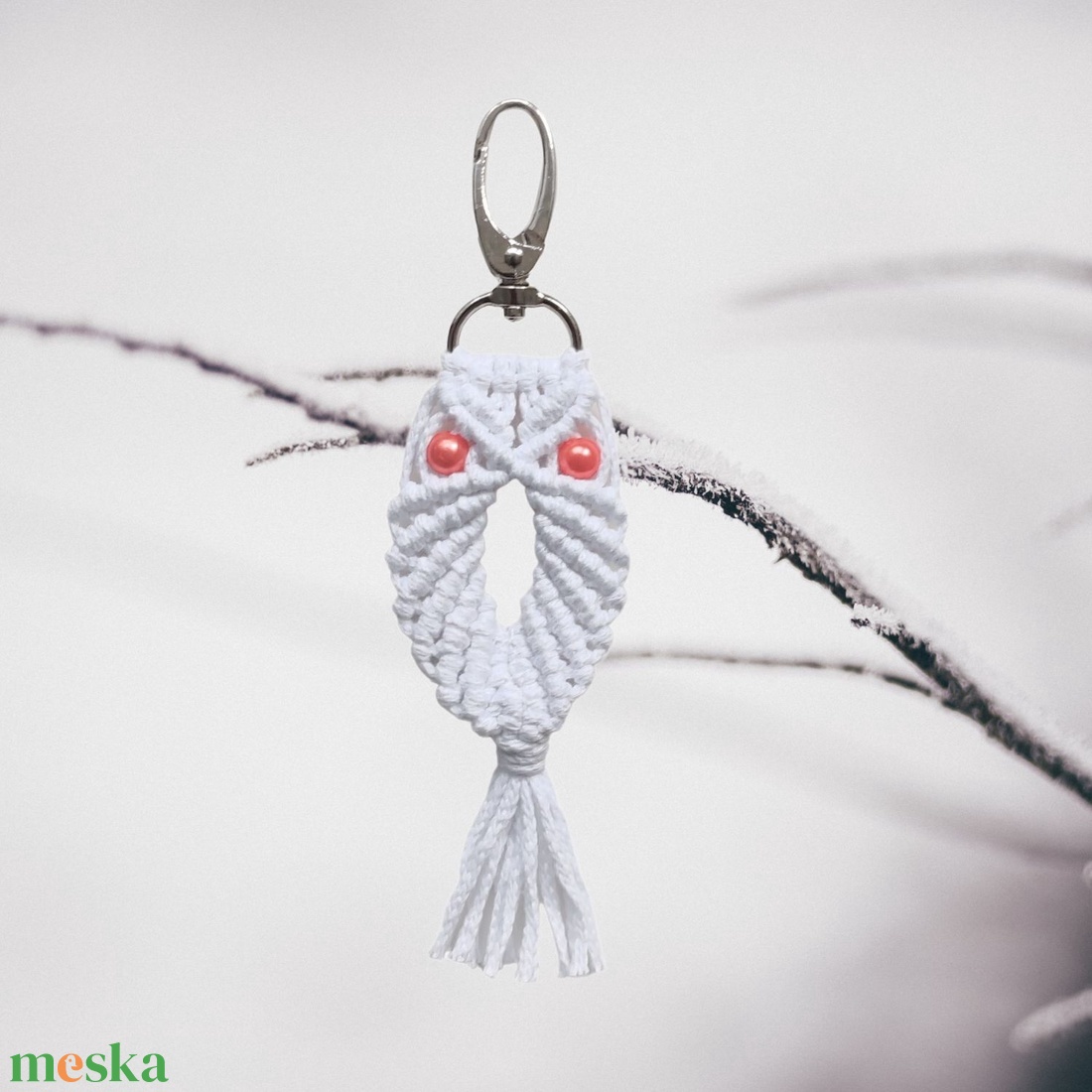 MAKRAMÉ-BAGOLY-KULCSTARTÓ - táska & tok - kulcstartó & táskadísz - kulcstartó - Meska.hu