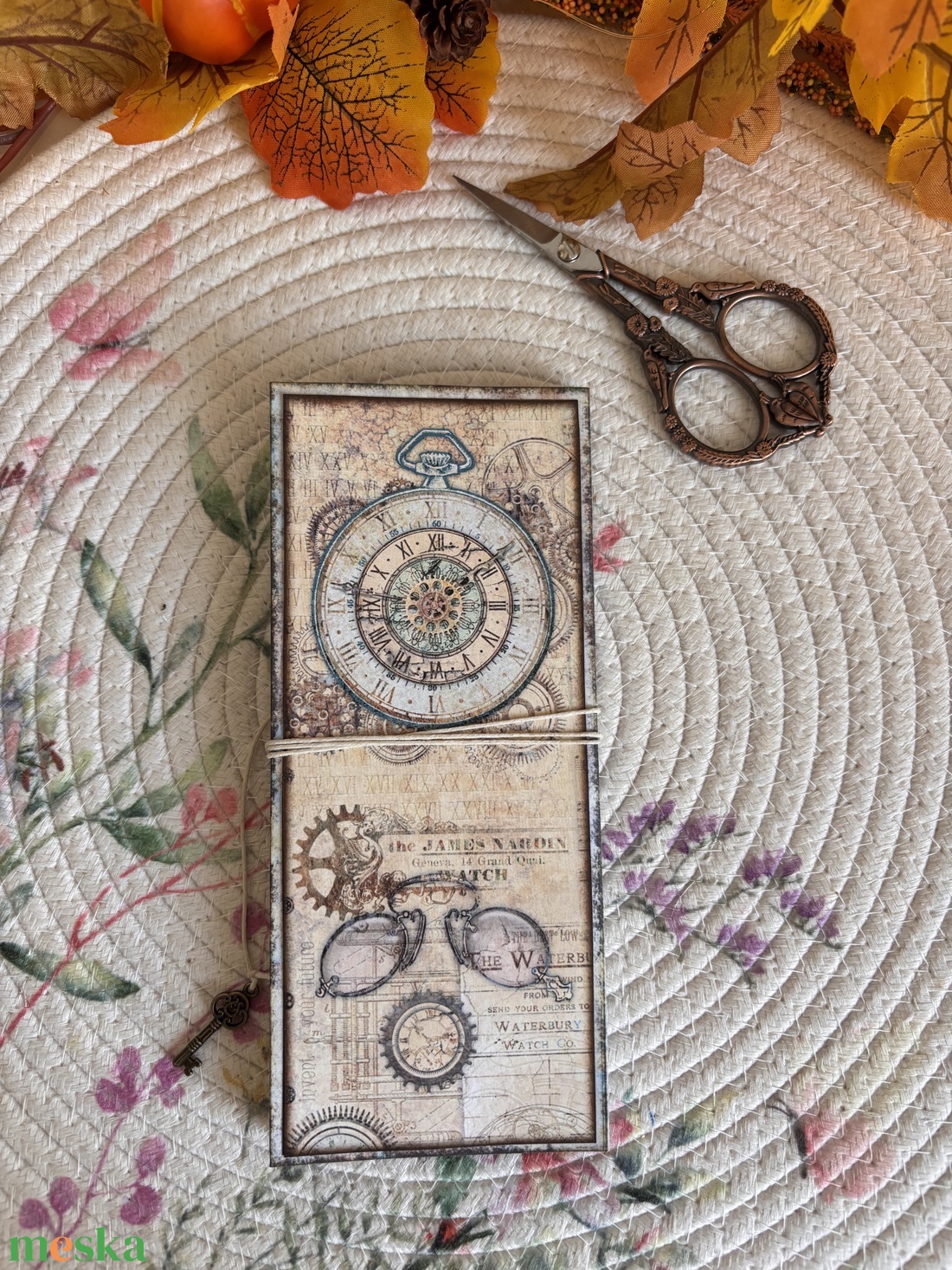 Steampunk stílusú mini napló rejtett zsebekkel - Steampunk booklet  - otthon & életmód - papír, írószer - jegyzetfüzet & napló - Meska.hu