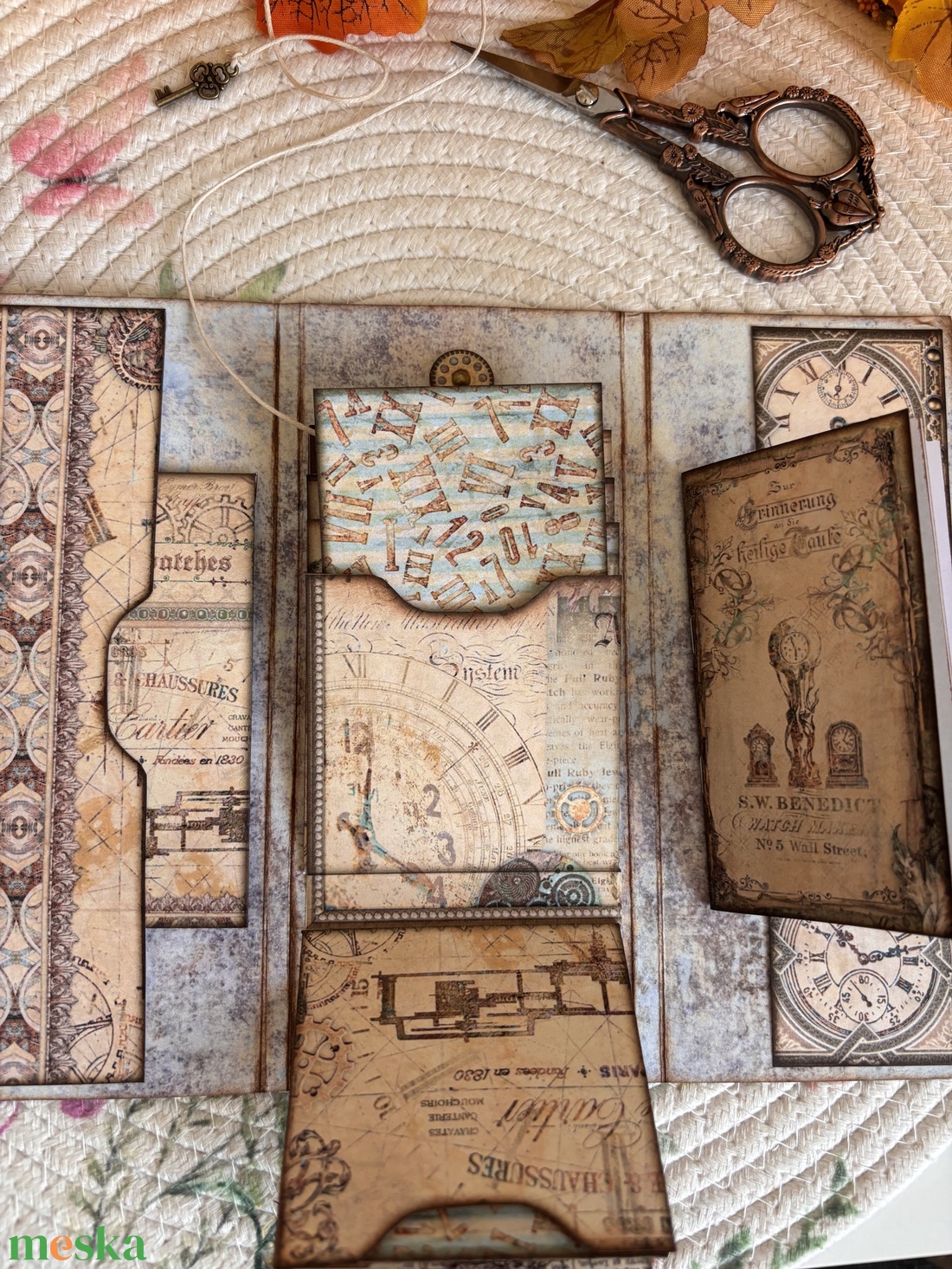 Steampunk stílusú mini napló rejtett zsebekkel - Steampunk booklet  - otthon & életmód - papír, írószer - jegyzetfüzet & napló - Meska.hu