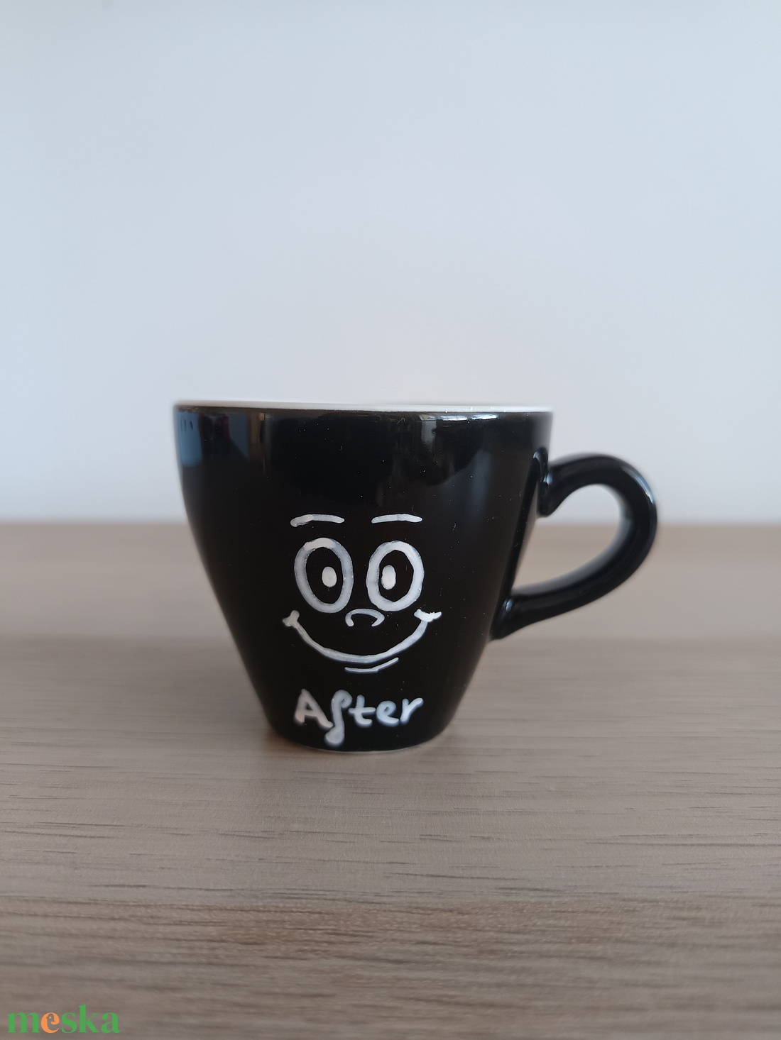 Before/After - Kézzel festett espresso csésze (Fekete) - otthon & életmód - konyhafelszerelés, tálalás - tálalás - bögre & csésze - Meska.hu