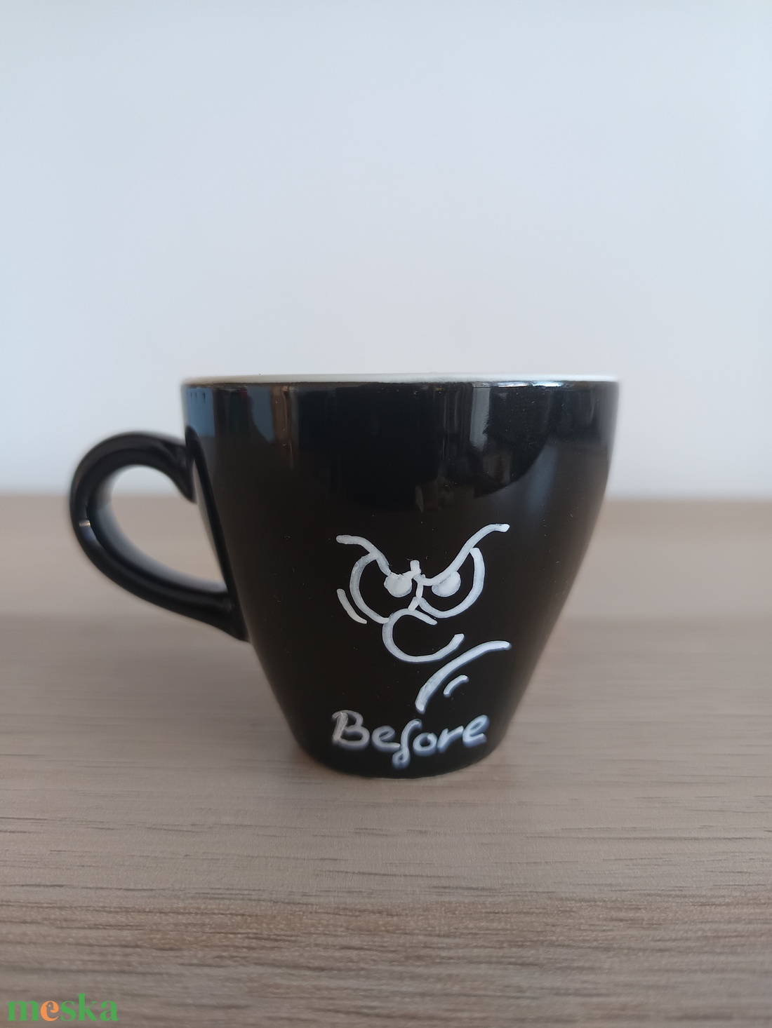Before/After - Kézzel festett espresso csésze (Fekete) - otthon & életmód - konyhafelszerelés, tálalás - tálalás - bögre & csésze - Meska.hu