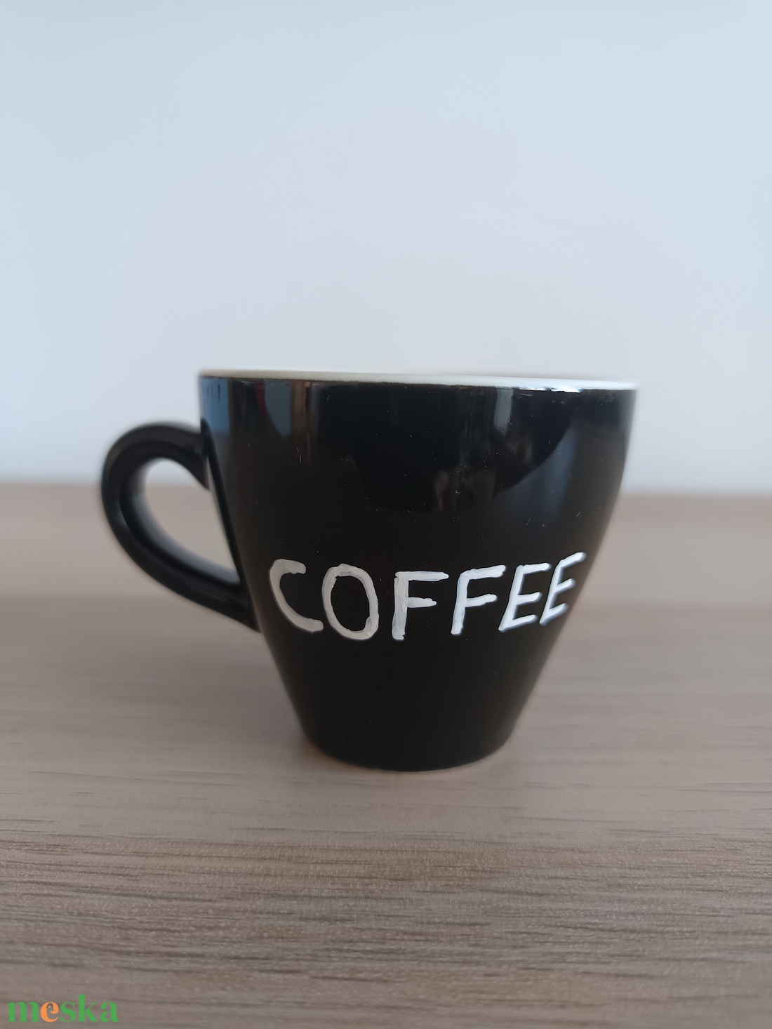 COFFEE � Kézzel festett, feliratos espresso csésze (Fekete) - otthon & életmód - konyhafelszerelés, tálalás - tálalás - bögre & csésze - Meska.hu