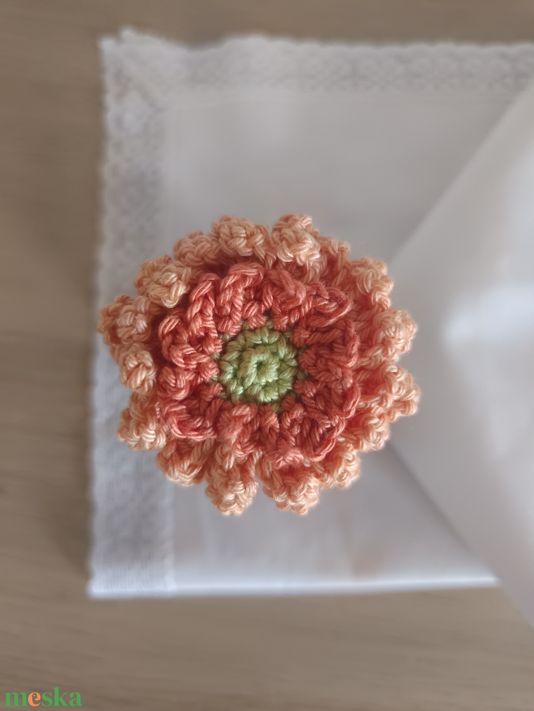 Anyák napjára, pedagógus napra horgolt virág - gerbera cserépben - otthon & életmód - virágdekoráció - virágdíszek - asztali virágdísz - Meska.hu