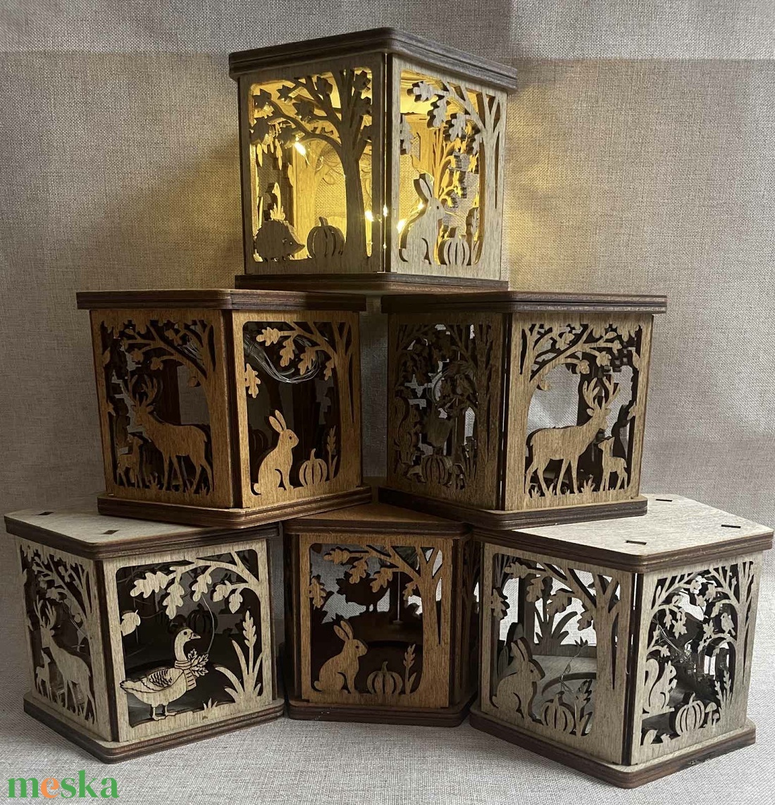 Állat mintás lámpás - otthon & életmód - dekoráció - asztal és polc dekoráció - asztaldísz - Meska.hu