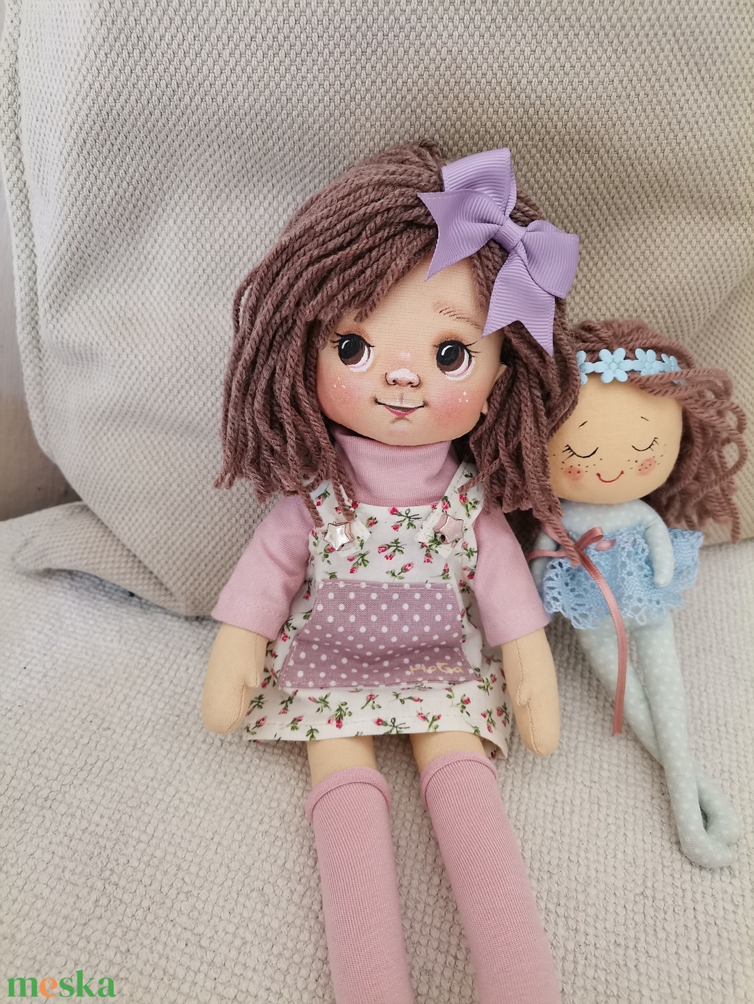 Cica csoport - Évike ragdoll, textil baba - otthon & életmód - dekoráció - dísztárgy - Meska.hu