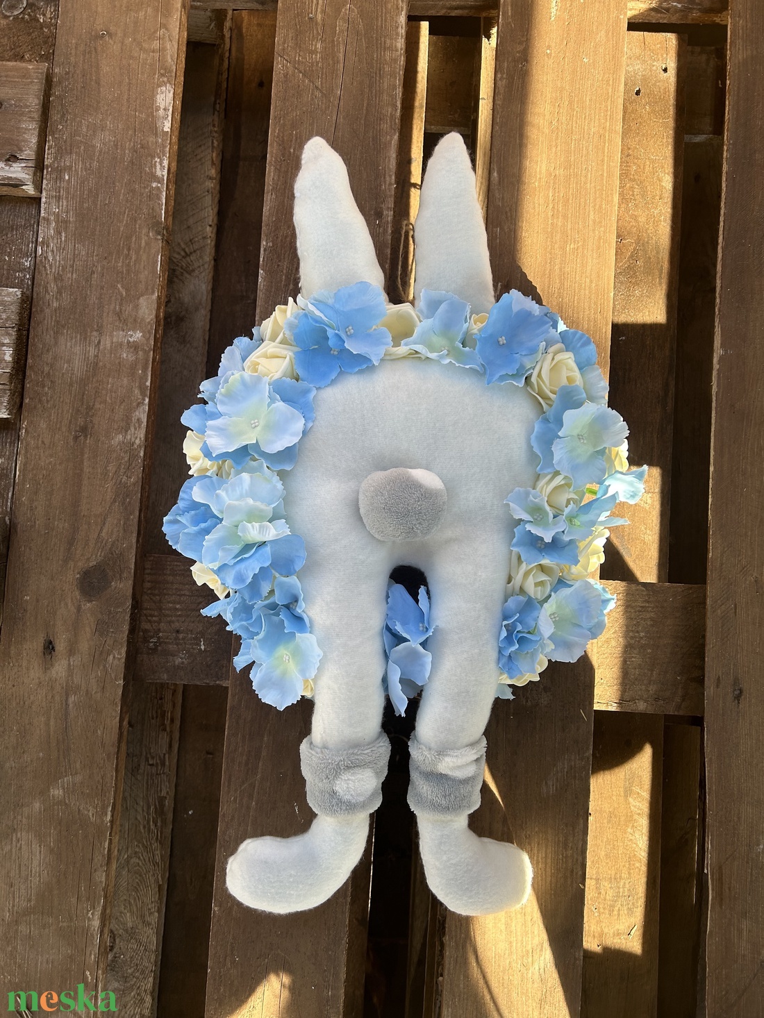 Nyuszipopó kopogtató - ünnepi díszek, dekorációk - húsvéti díszek és dekorációk - húsvéti ajtódísz, kopogtató - Meska.hu