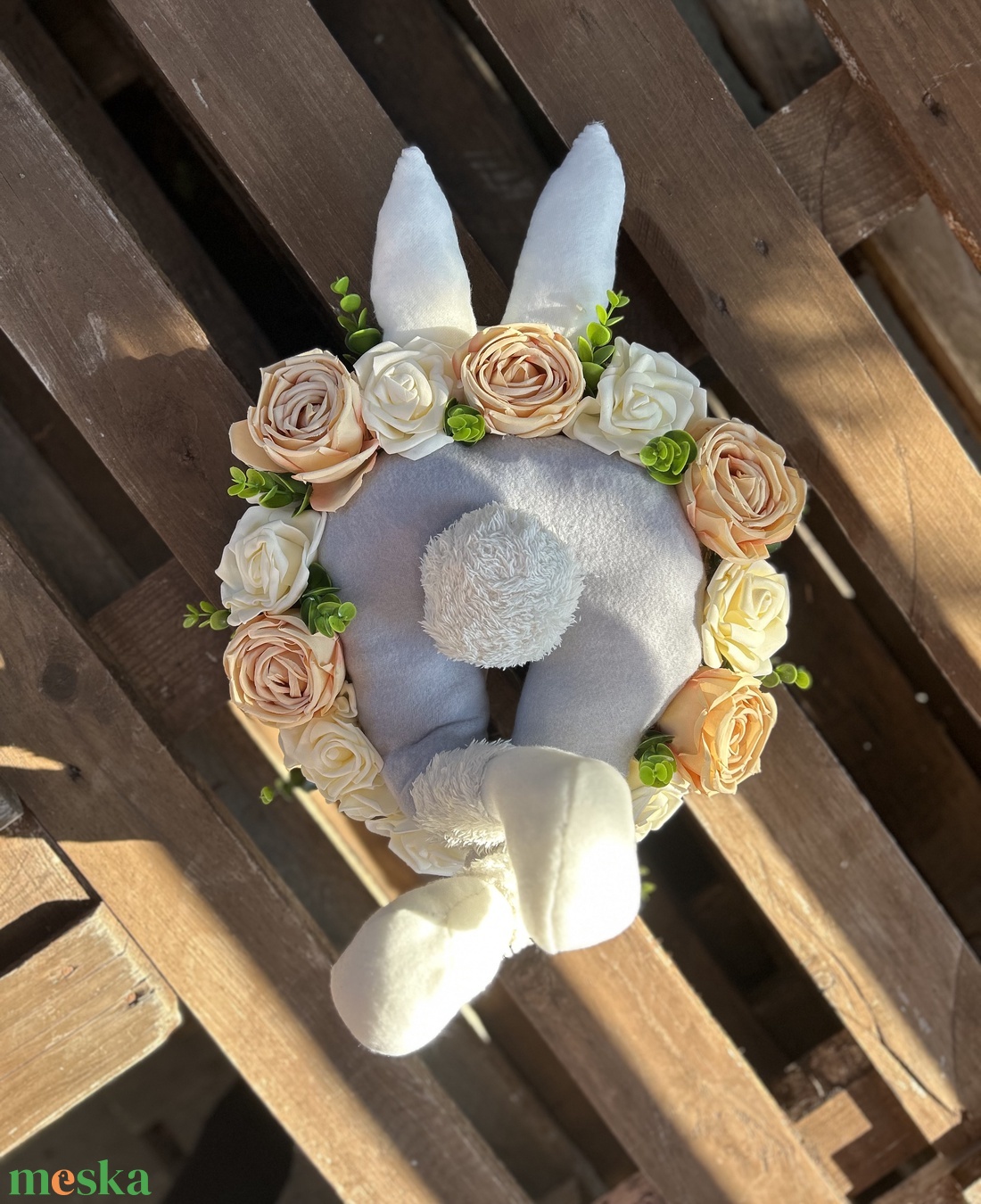 Nyuszipopó kopogtató - otthon & életmód - dekoráció - ajtó- és ablak dekoráció - ajtódísz & kopogtató - Meska.hu