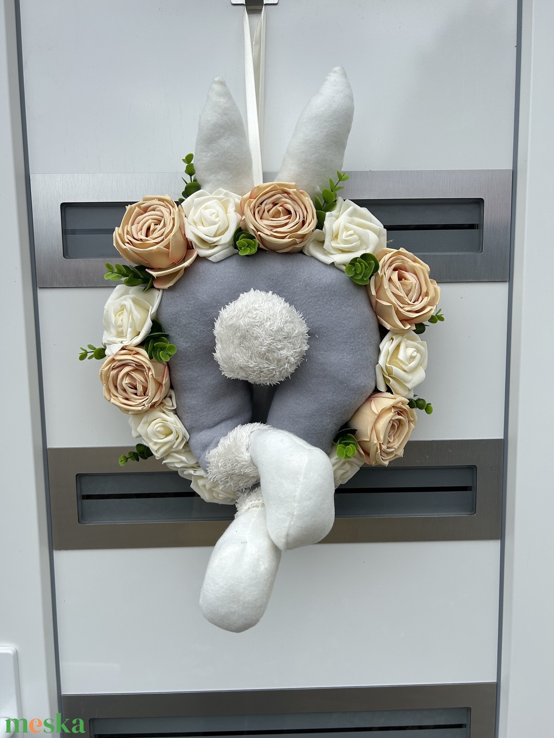 Nyuszipopó kopogtató - otthon & életmód - dekoráció - ajtó- és ablak dekoráció - ajtódísz & kopogtató - Meska.hu