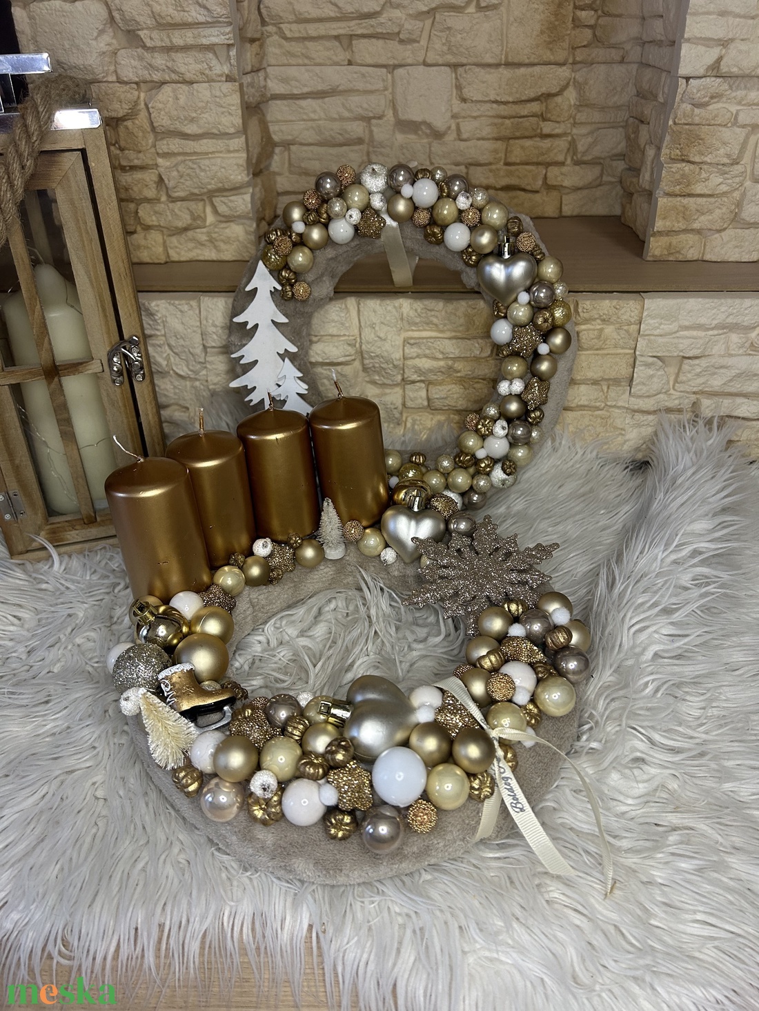Arany Advent szett - karácsony - adventi díszek - adventi koszorú - Meska.hu Arany Advent szett - karácsony - adventi díszek - adventi koszorú - Meska.hu