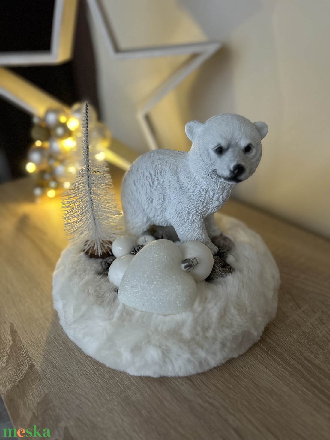 Jegesmaci szőrme alapon - karácsony - adventi díszek - adventi asztaldísz - Meska.hu Jegesmaci szőrme alapon - karácsony - adventi díszek - adventi asztaldísz - Meska.hu