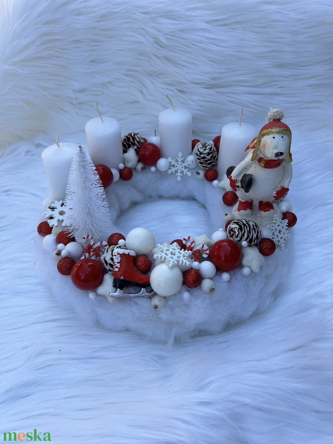 Jegesmacis adventi koszorú - karácsony - adventi díszek - adventi koszorú - Meska.hu Jegesmacis adventi koszorú - karácsony - adventi díszek - adventi koszorú - Meska.hu
